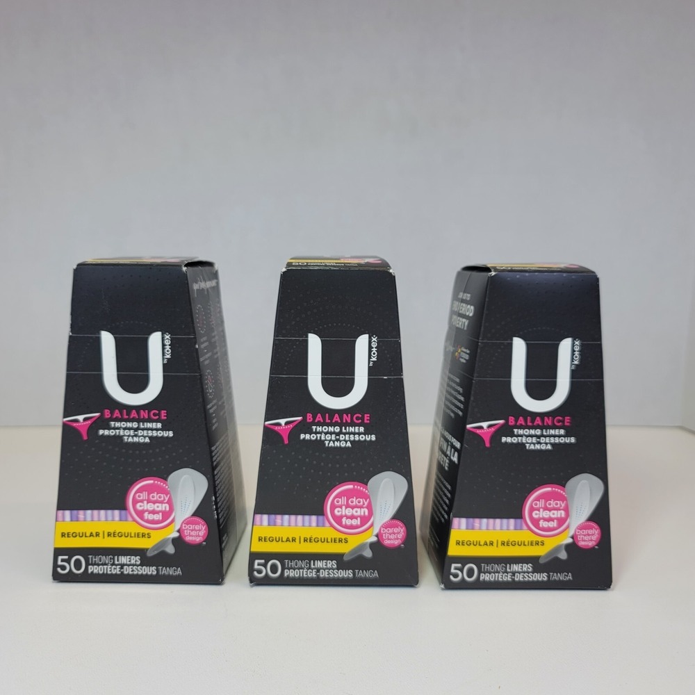 3/$14 - U by Kotex Barely There Thong Panty Liner Pads Individually Wrapped 50ea